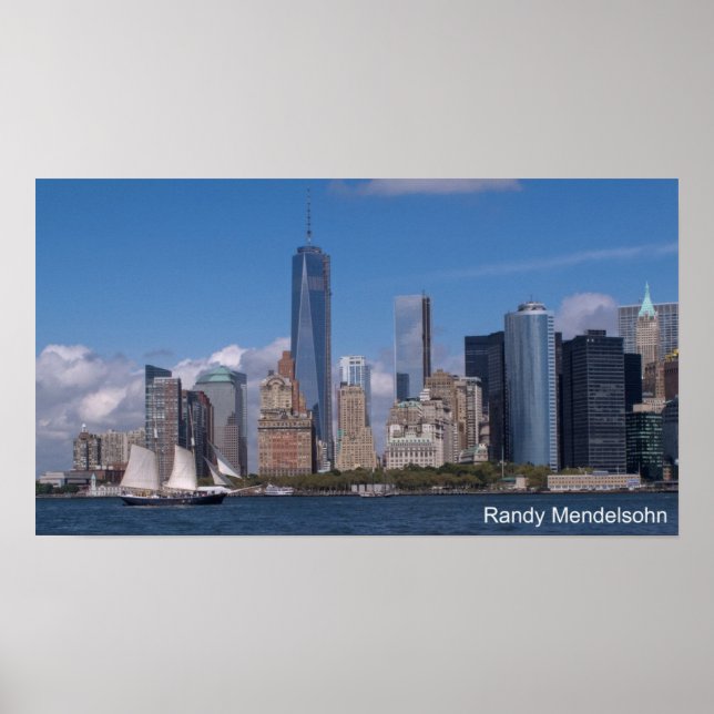 Affiches New York City Skyline avec Freedom Tower (Devant)