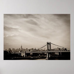 Affiches New York City Skyline et Manhattan Bridge