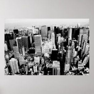 Affiches New York City Skyline photo en noir et blanc
