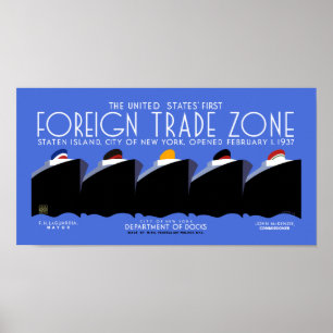 Affiches New York ęr. Zone de commerce extérieur 1937