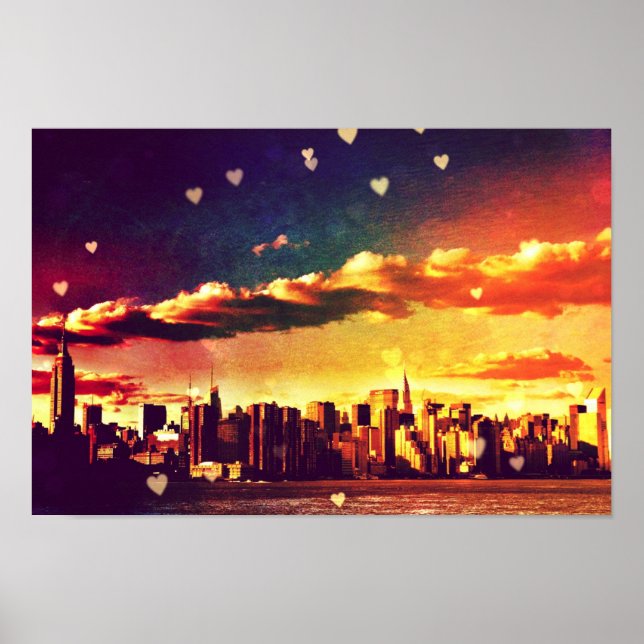 Affiches New York Fairy Tale - Skyline Hearts (Devant)
