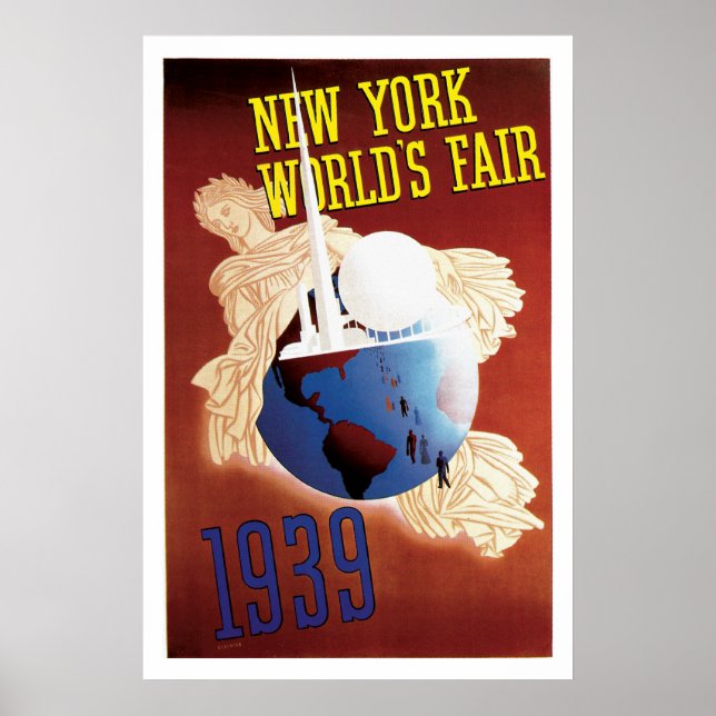 Affiches New York, le Vintage voyage de la foire mondiale (Devant)