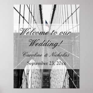 Affiches New York Mariage NYC Brooklyn Bridge