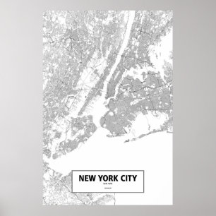 Affiches New York, New York (noir sur blanc)