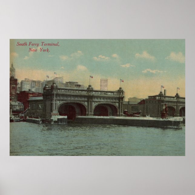 Affiches New York, NY - Bâtiment du terminal de ferry de So (Devant)