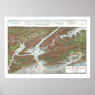 Affiches New York, NY Carte panoramique - 1907