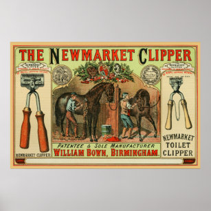 Affiches Newmarket Clipper Horse publicité publicité et Vin