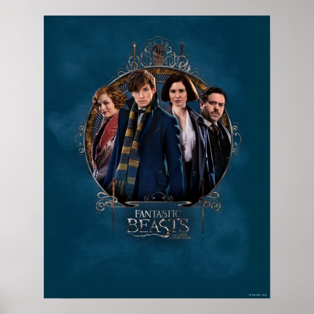 Affiches NEWT SCAMANDER™ et entreprise Art Nouveau Frame (Devant)