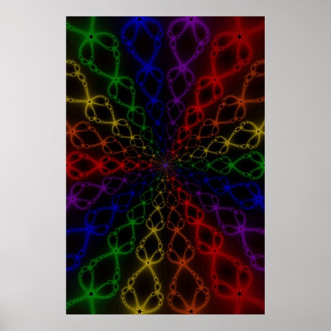 Affiches Newton Rainbow | Arc-en-ciel Fractal Art (Devant)
