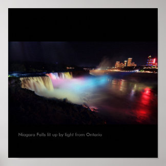 Affiches Niagara Falls éclairée par la lumière de l'Ontario