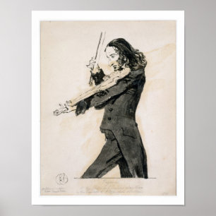 Affiches Niccolo Paganini (1782-1840) jouant le violon, 1