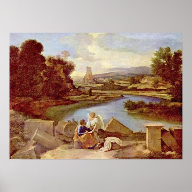 Affiches Nicolas Poussin - Paysage avec St Matthew (Devant)