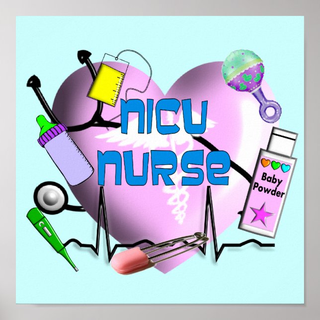 Affiches NICU Nurse Canvas ARt Print Graphics Design (Devant)