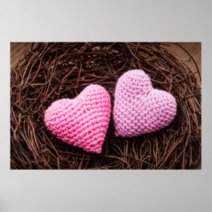 Affiches Nid avec des coeurs