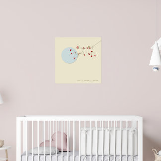 Affiches Nidification Oiseaux Et Famille Simple Nourriture 