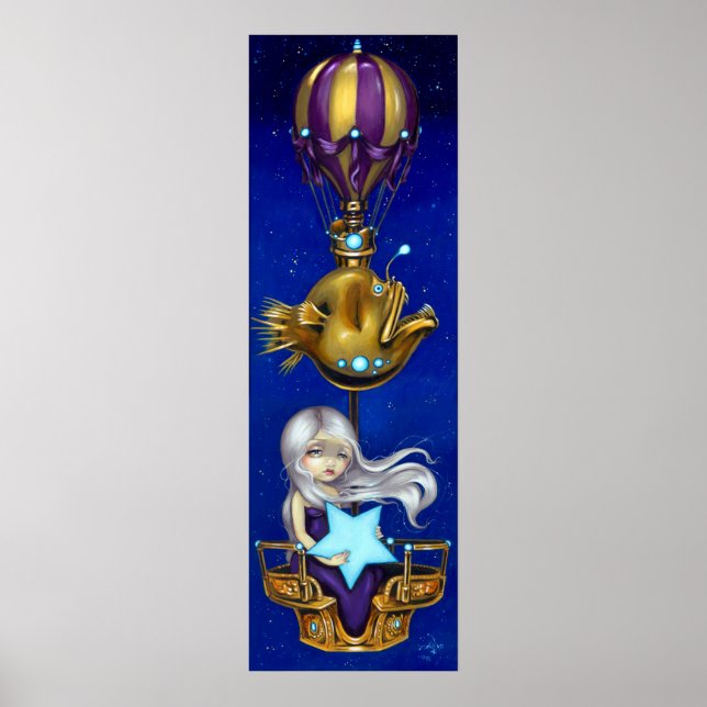 Affiches Night Chariot ART IMPRIMER steampunk fée imaginair (Devant)