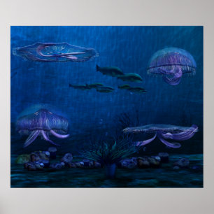 Affiches Night Lights Jellyfish Aquarium