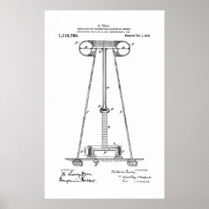 Affiches Nikola Tesla Energy Transmission Pantent US1119732