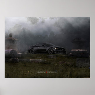 AFFICHES NISSAN GT-R R35 1400WHP DANS GRAVEYARD DES ANNÉES 
