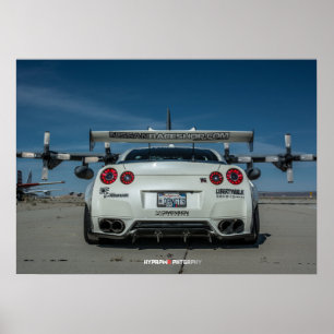Affiches Nissan GT-R R35 LibertyWalk avec plan
