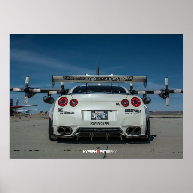Affiches Nissan GT-R R35 LibertyWalk avec plan (Devant)