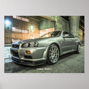 Affiches Nissan Skyline R34 GTR à Los Angeles du centre