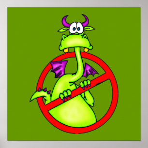 Affiches No Dragons Allowed Symbol