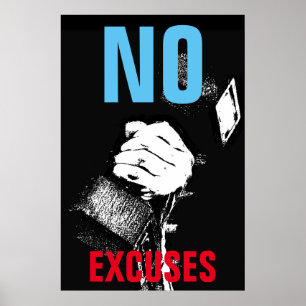 Affiches No Excuses Bodybuilding Fitness Pop Art