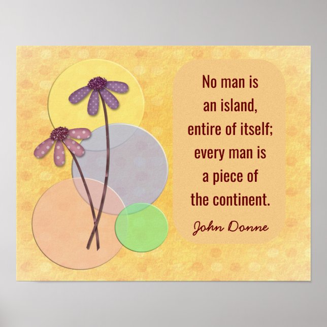 Affiches No Man An Island - John Donne (Devant)