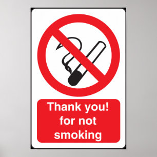 Affiches No Smoking Sign For Your Restaurant or Business
