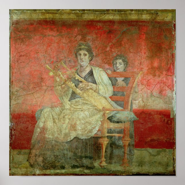 Affiches Noble femme jouant une Cithera (Devant)