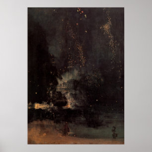 Affiches Nocturne En Noir Et Or La Foulée En Chute