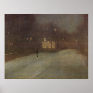 Affiches Nocturne Gris et neige dorée à Chelsea par Whistle