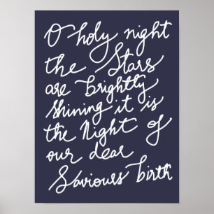 Affiches Noël blanc de bleu marine de typographie de nuit