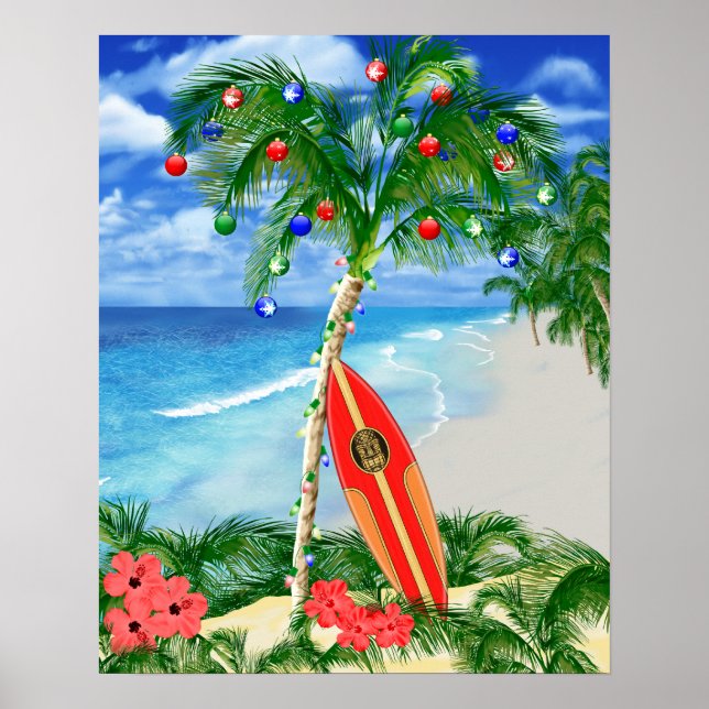 Affiches Noël de plage (Devant)