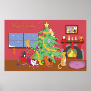 Affiches Noël des chatons