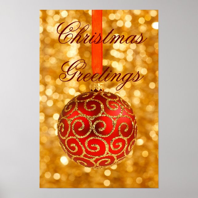 Affiches Noël En Rouge Et En Or (Devant)