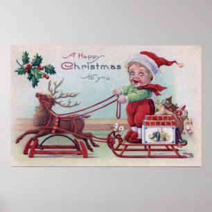 Affiches Noël heureux à YouBoy sur Sleigh