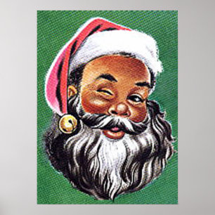 Affiches Noël noir du Père Noël afro-américain