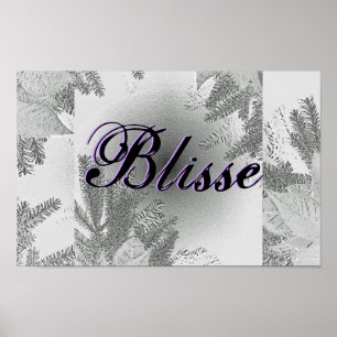 Affiches Noël Poinsettia Blisse Blanc Et Gris