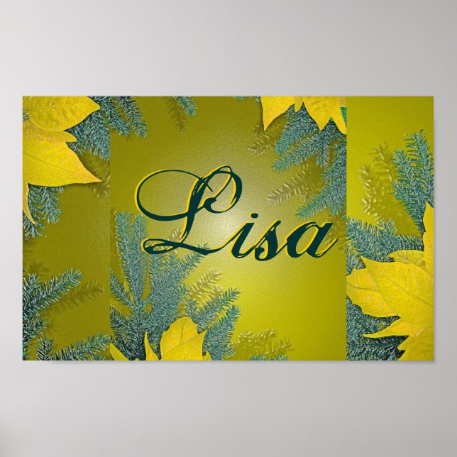 Affiches Noël Poinsettia Gold Lisa II (Devant)