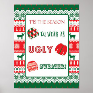 Affiches Noël - Sweater moche - Tacky - Signe