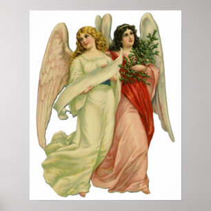 Affiches Noël Vintage, Antique Victorian Angel Die Cut