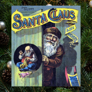 Affiches Noël vintage, livre Santa Claus et ses œuvres