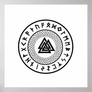 Affiches Noeud de Valknut - de Wotans - Odin Rune