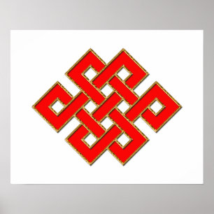 Affiches Noeud mystique - Rouge et Or 1