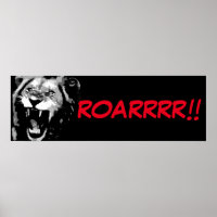Noir Blanc Lion Pop Art Style Bande dessinée Scrip