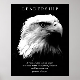 Affiches Noir Blanc Motivation leadership aigle chauve