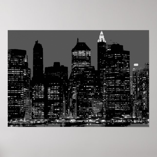 Affiches Noir Blanc New York City Night (Devant)