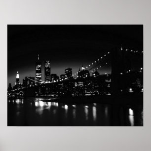 Affiches Noir & Blanc New York City Night Arwork